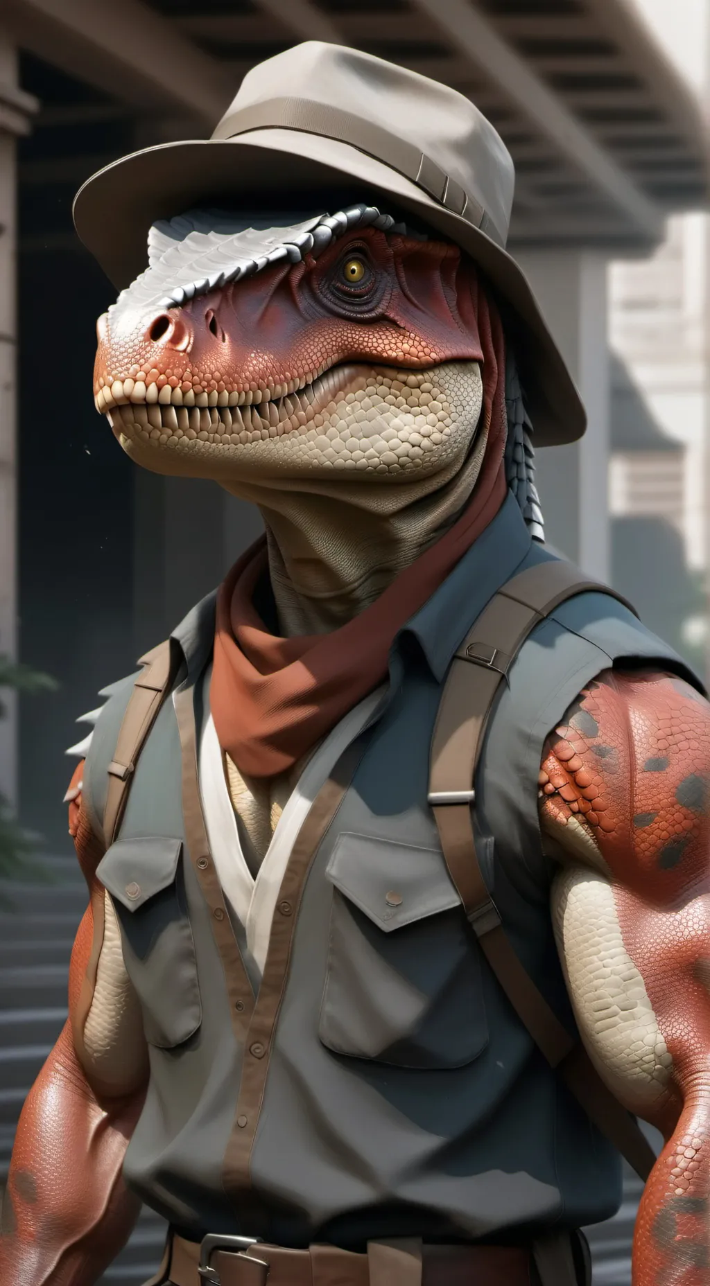 ai character: 🦖 background