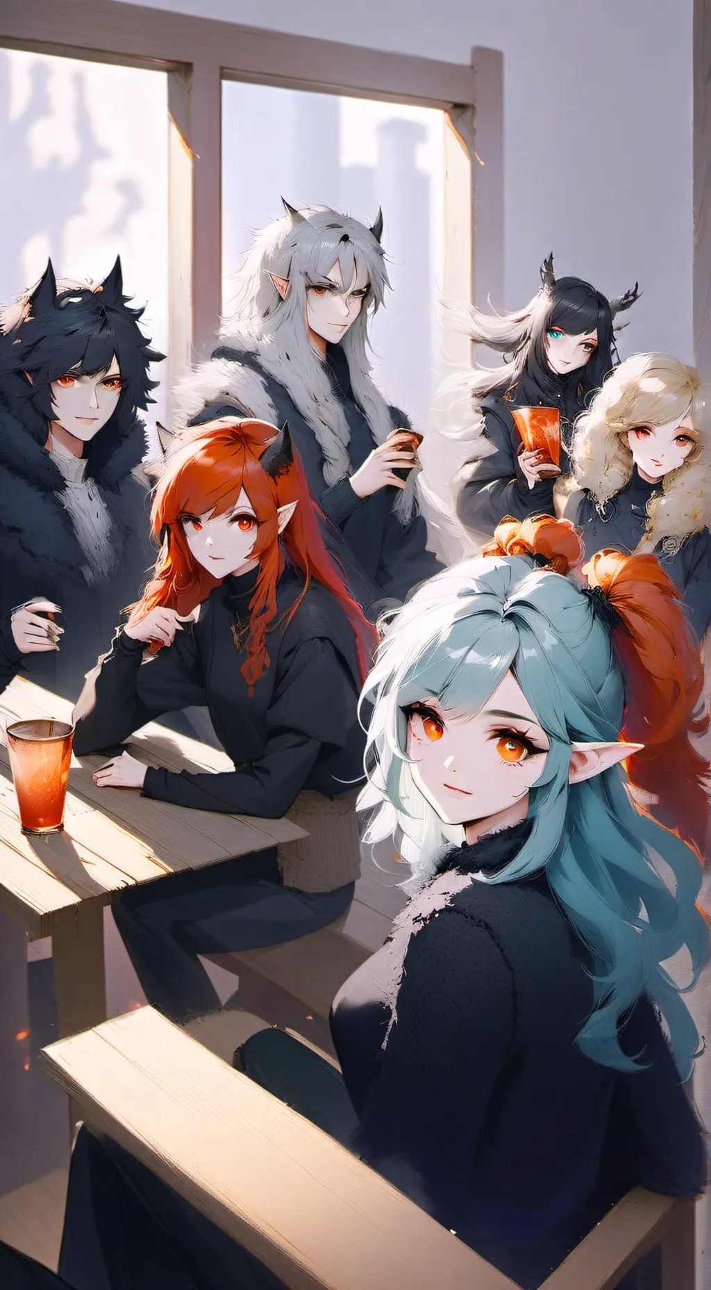 ai character: ¤13 friends ¤ background