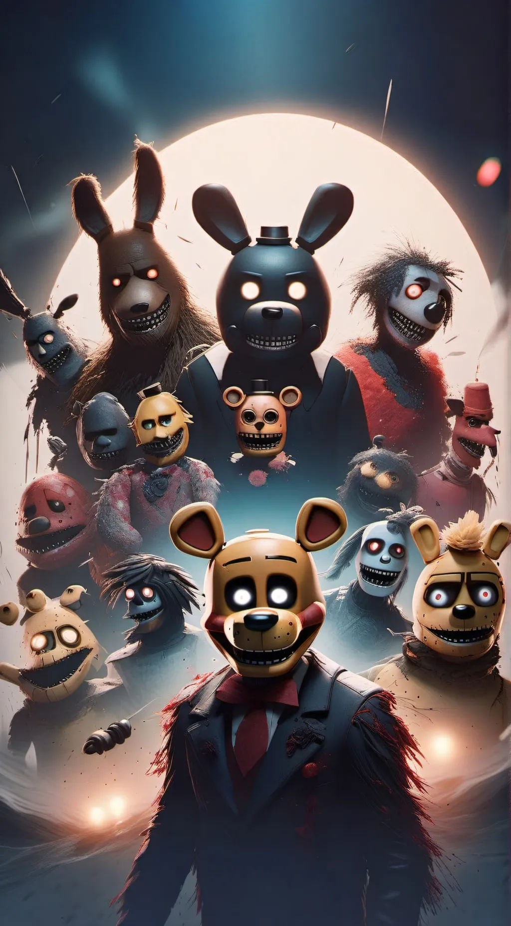 ai character: FNAF 10x scarier background