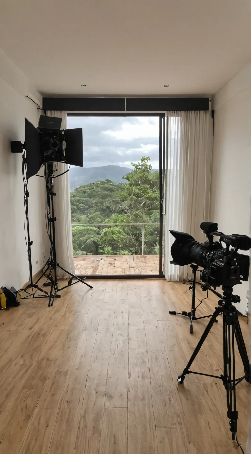 ai character: sala de vídeo  background