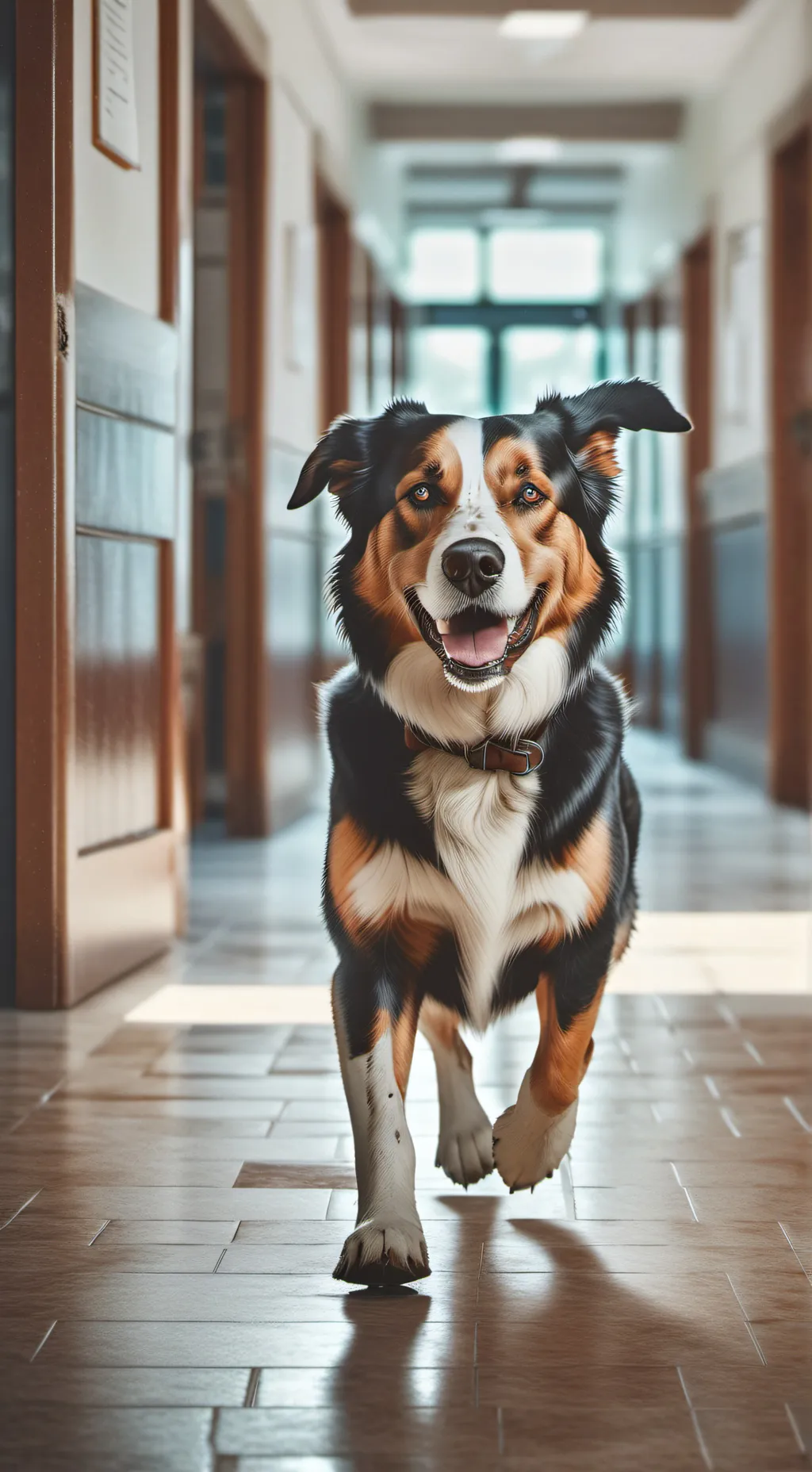 ai character: dog school background