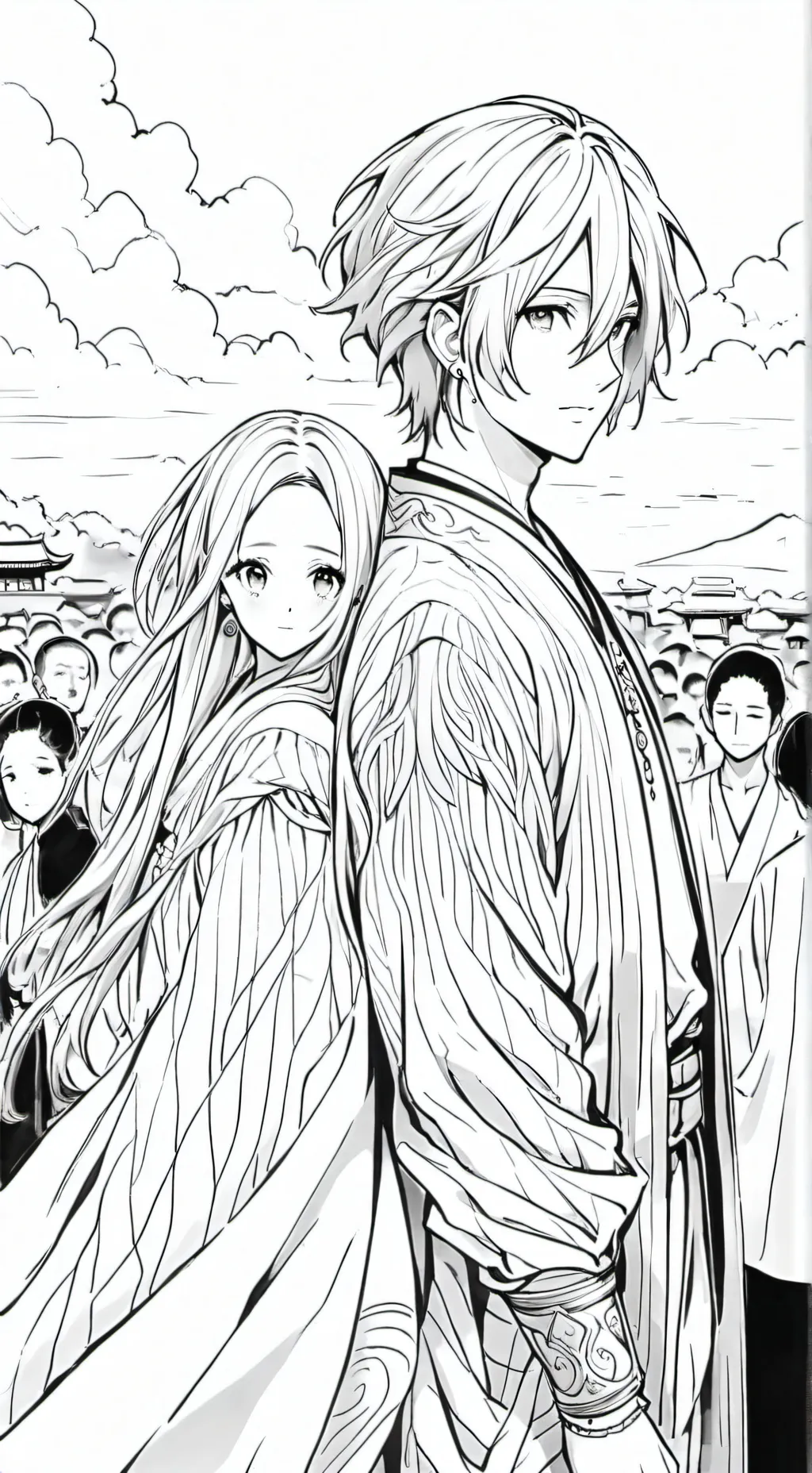 ai character: heaven background