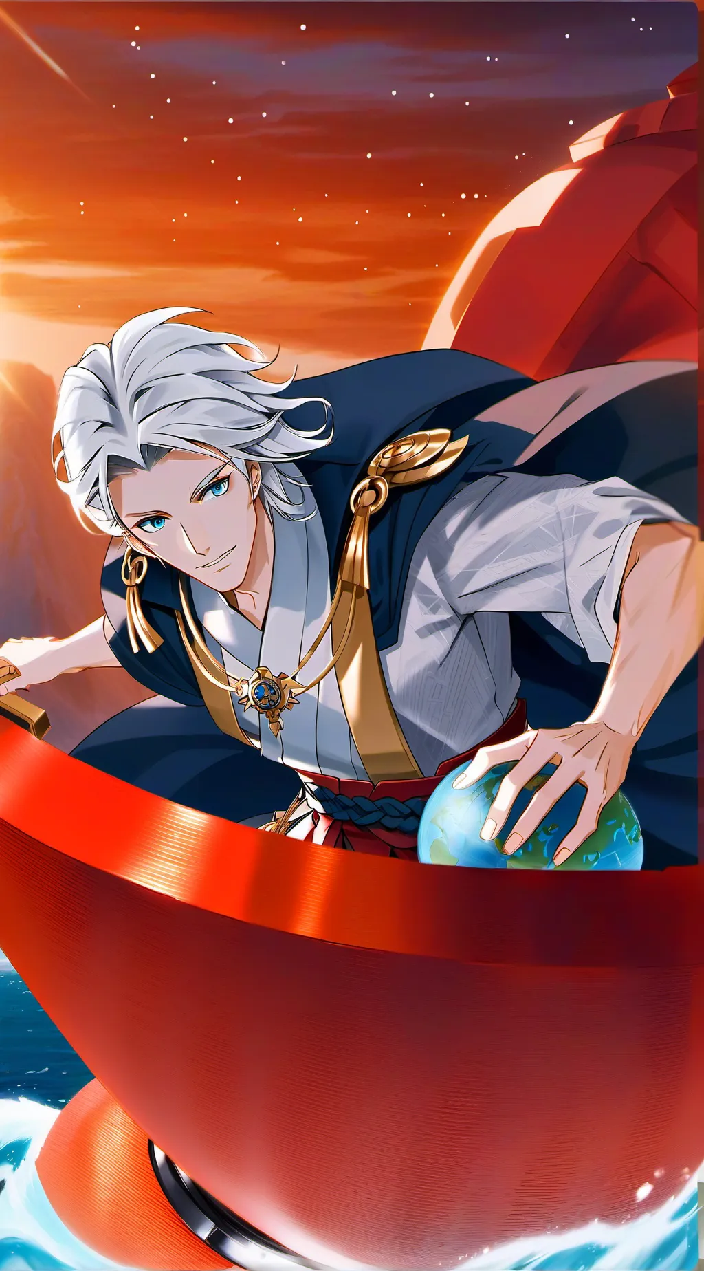 ai character: Whitehair background