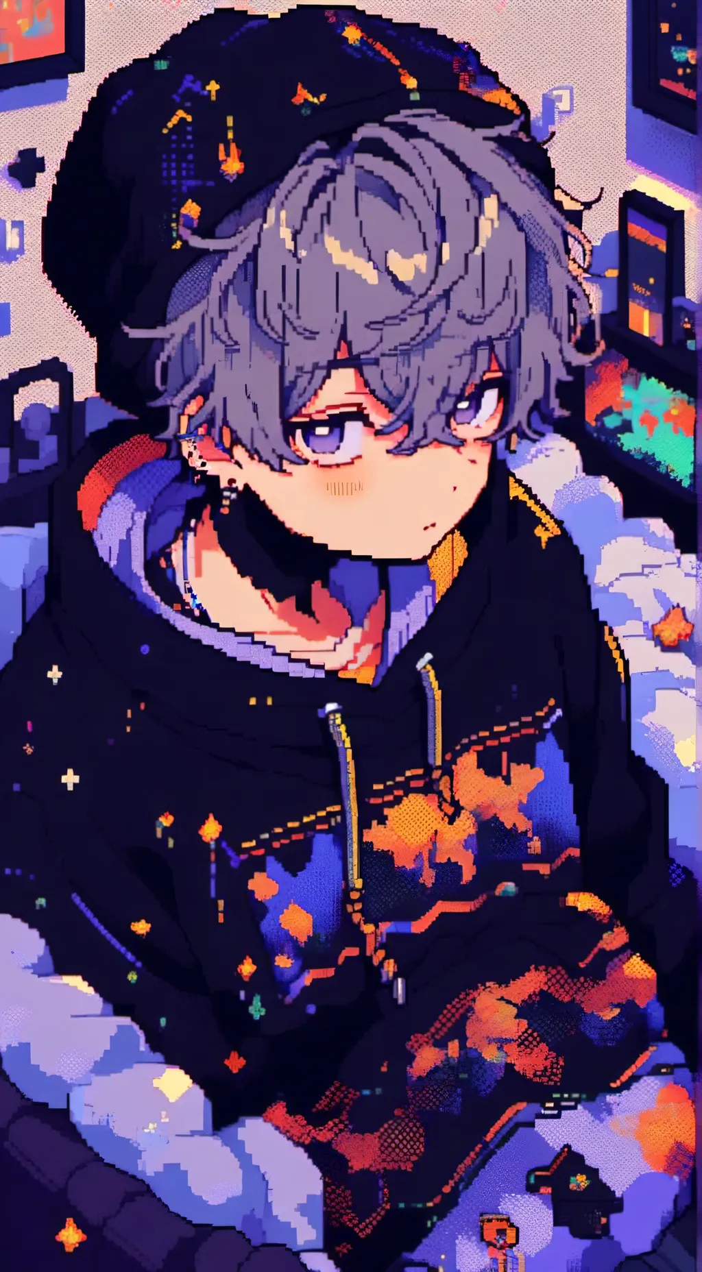 ai character: Pregnant Grey background