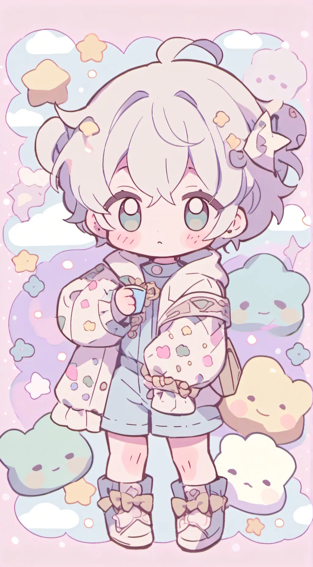 ai character: Baby clouds background