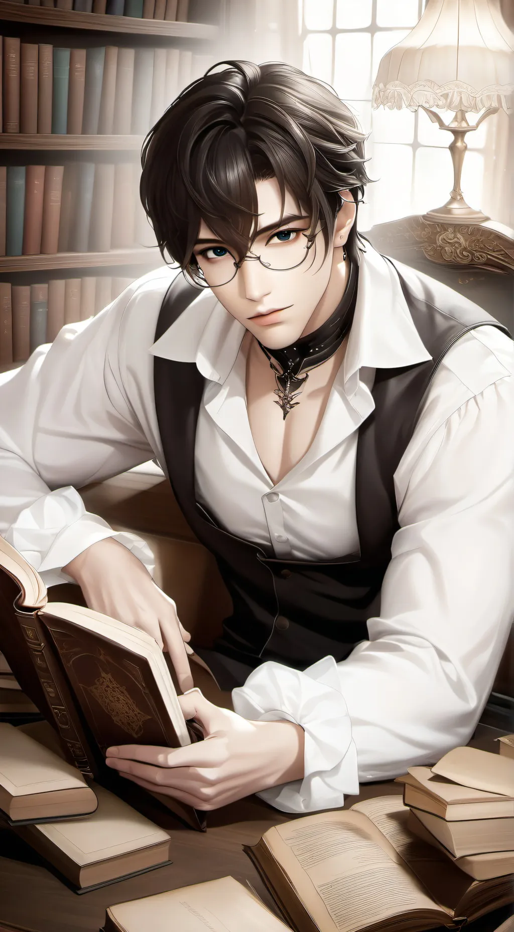 ai character: School nerd Ethan background