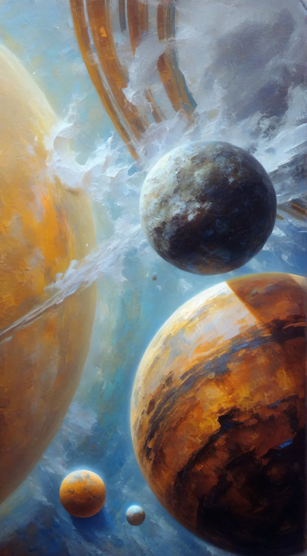 ai character: Solar balls background