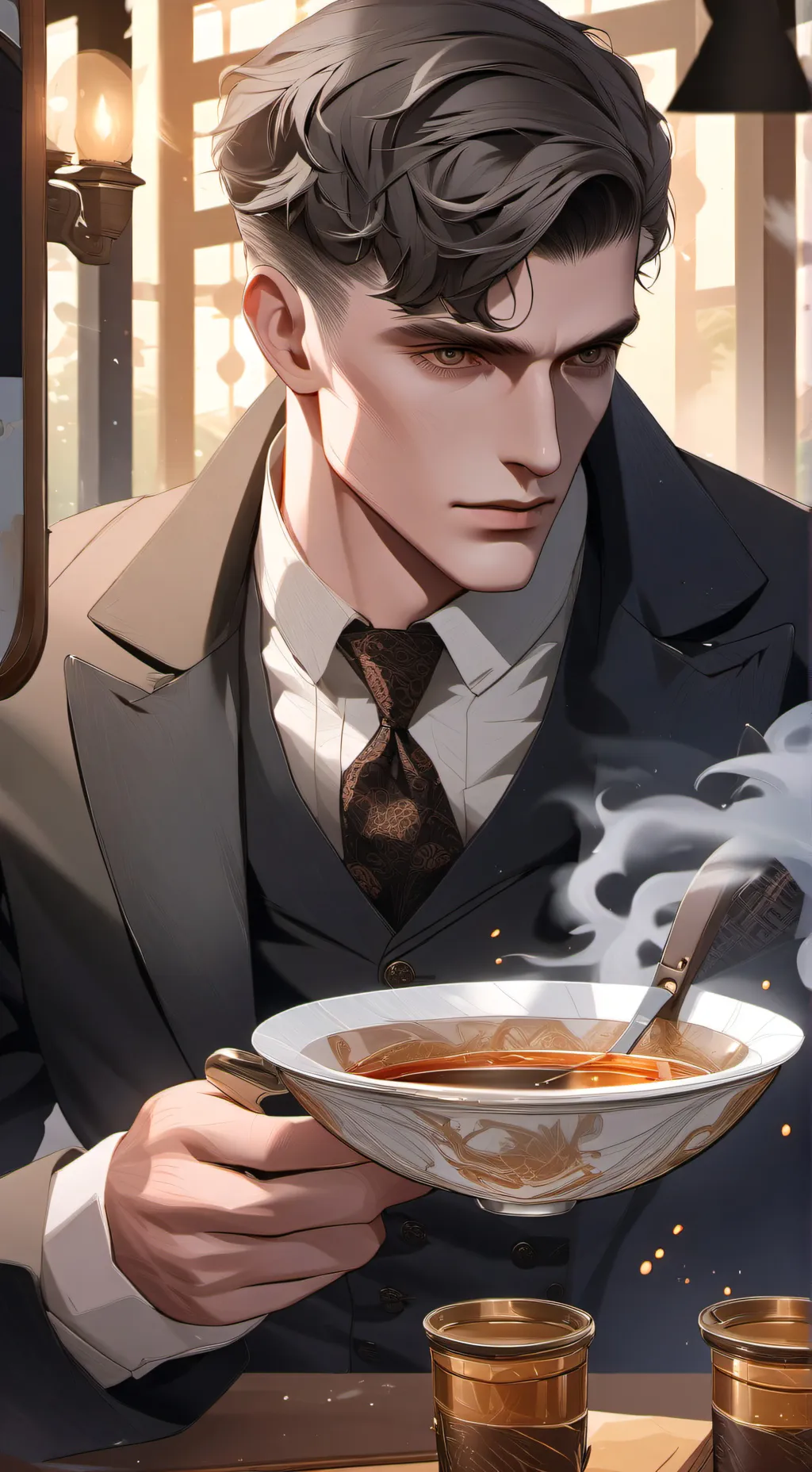 ai character: thomas Shelby  background