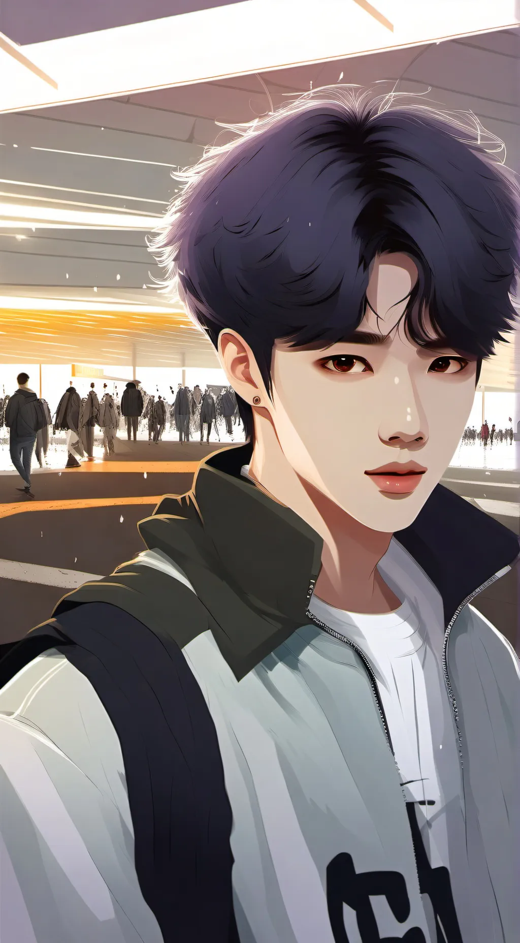ai character: skz back airport background
