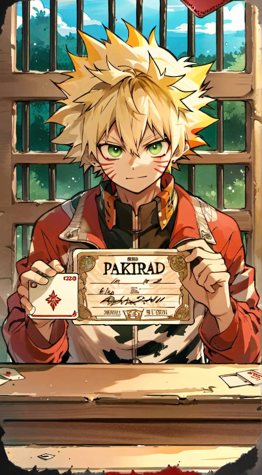 ai character: mha prison bakugo background