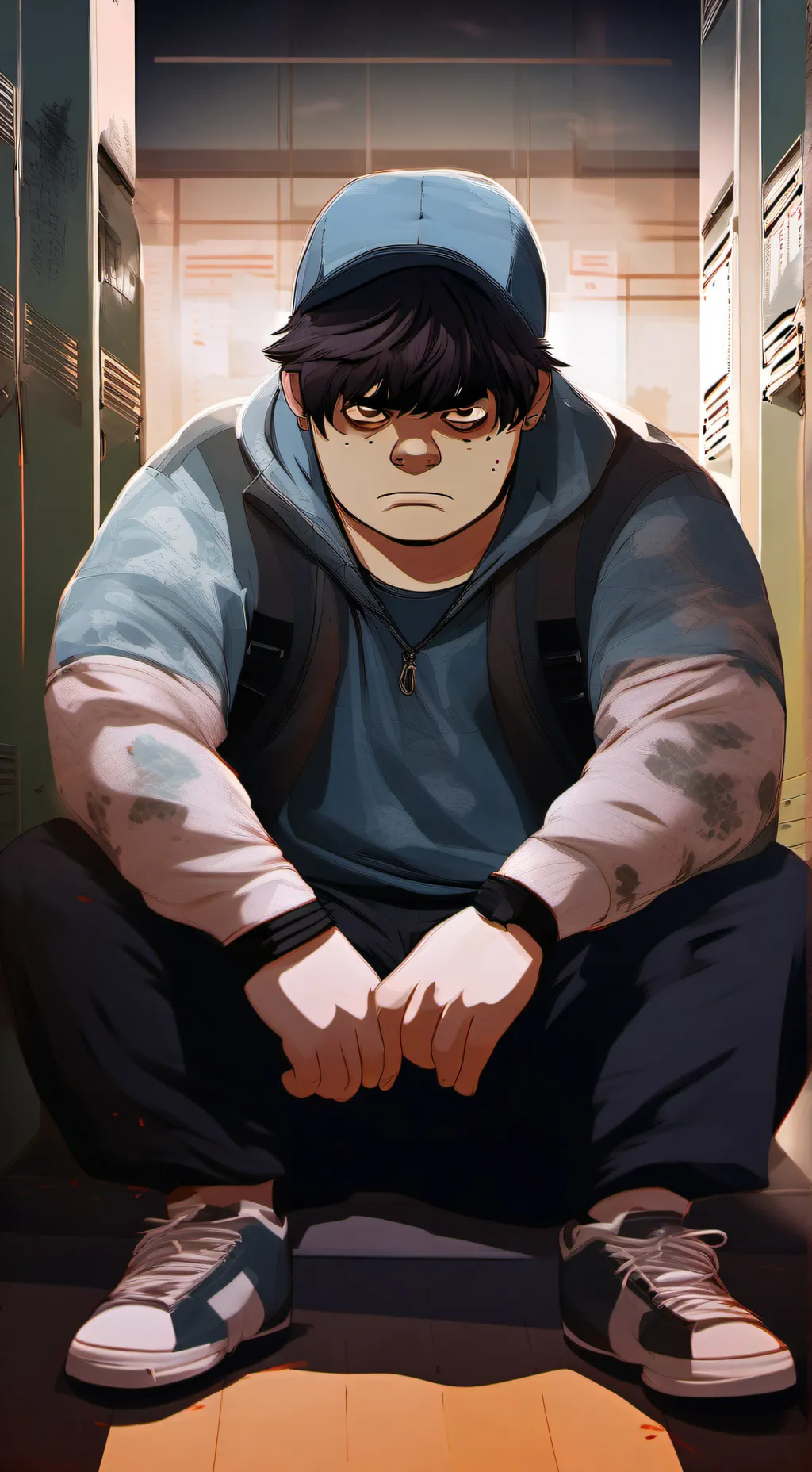 ai character: A sad existence background