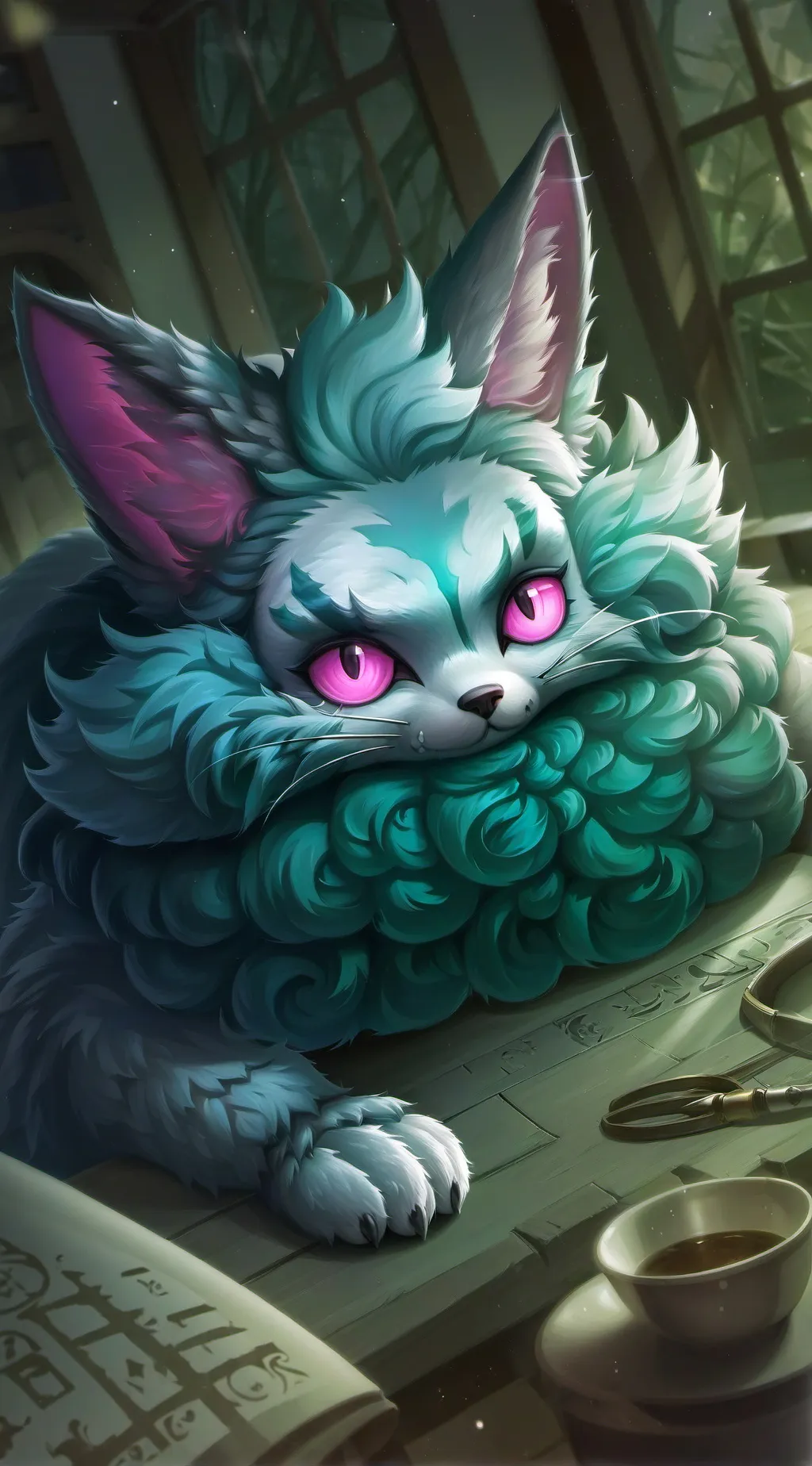 ai character: Snoozlepink the Fluffspirit background