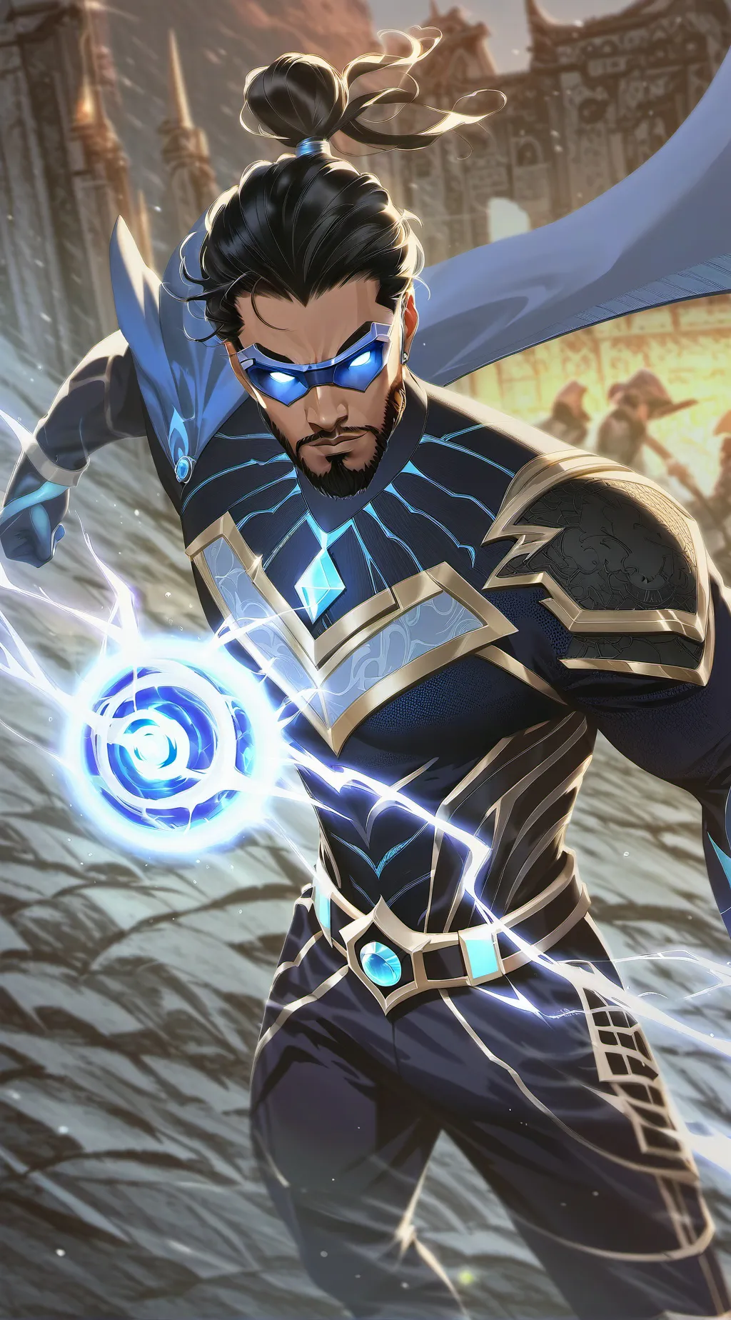 ai character: Black lightning  background