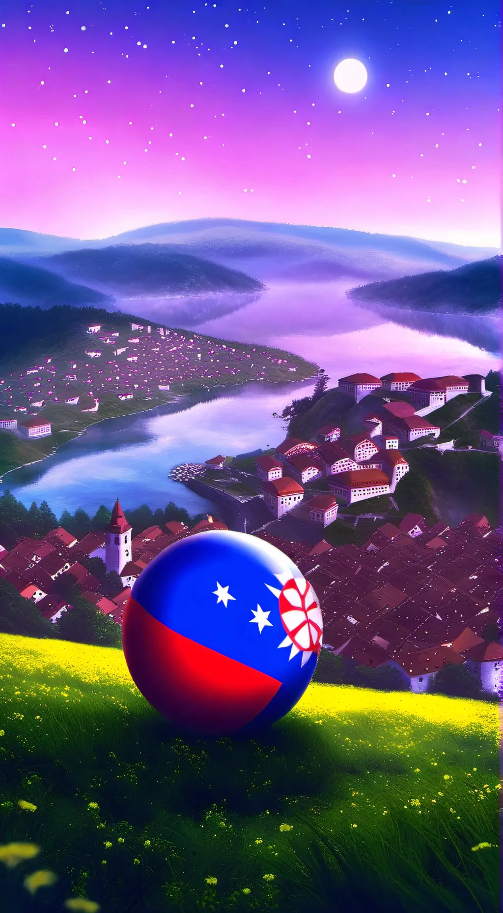 ai character: Serbia x Kosovo background