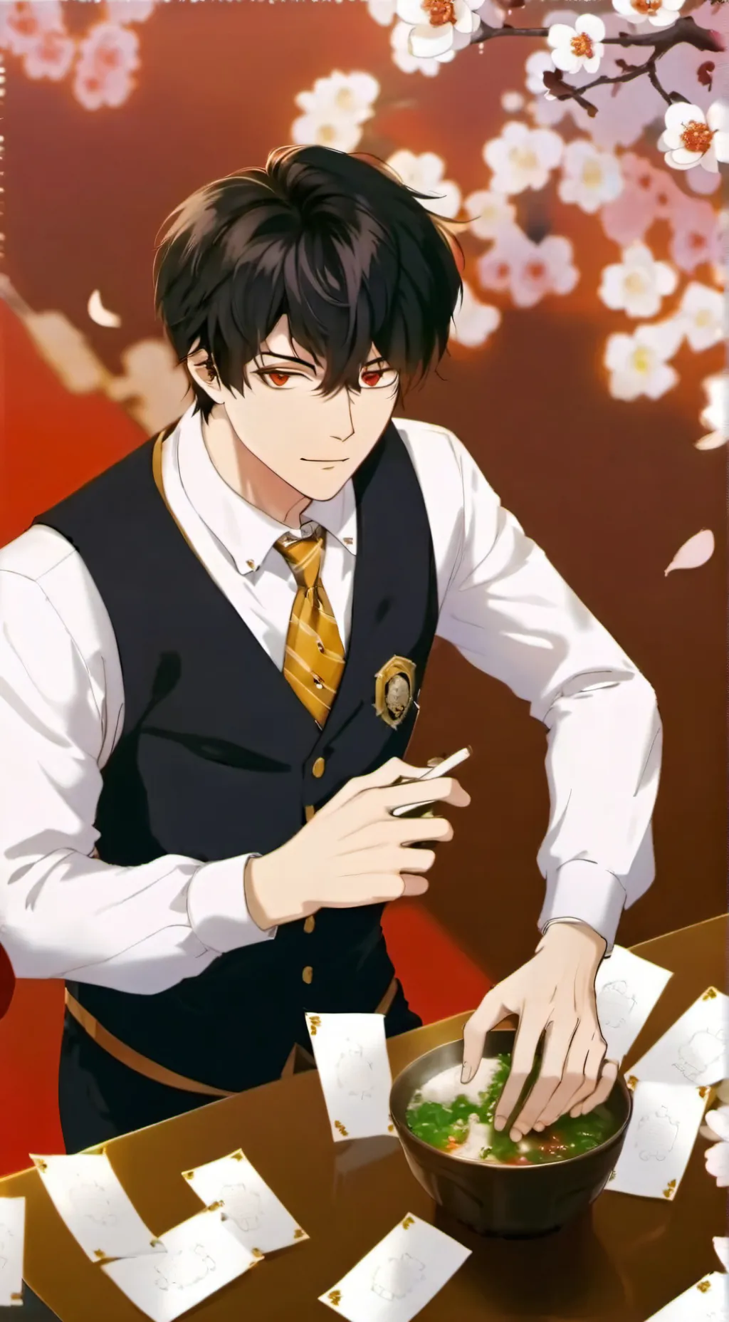 ai character: Mha... Creepy background