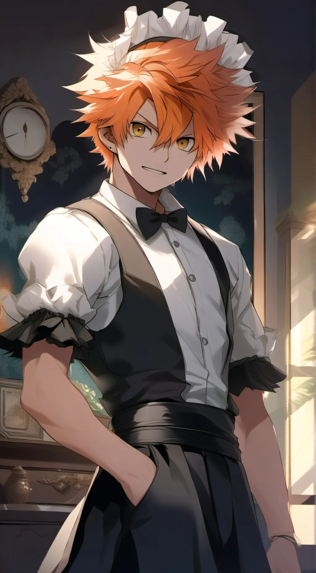 ai character: maid outfit background