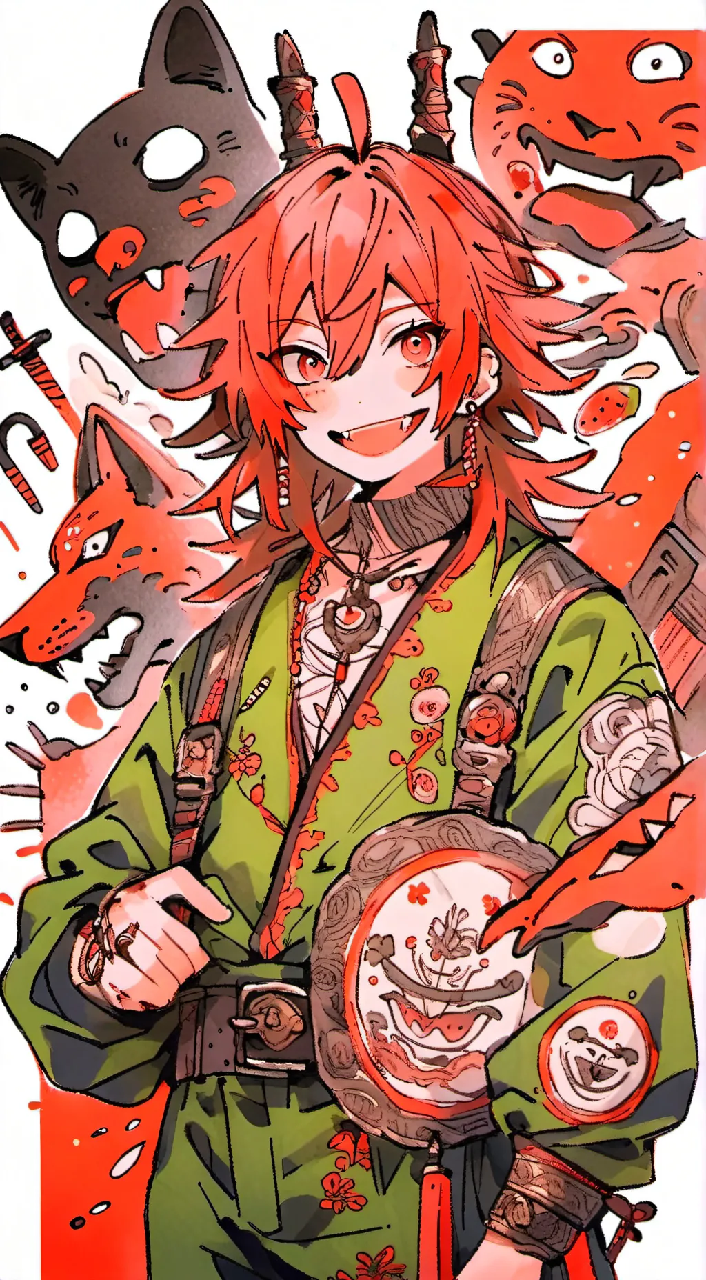 ai character: green RF background