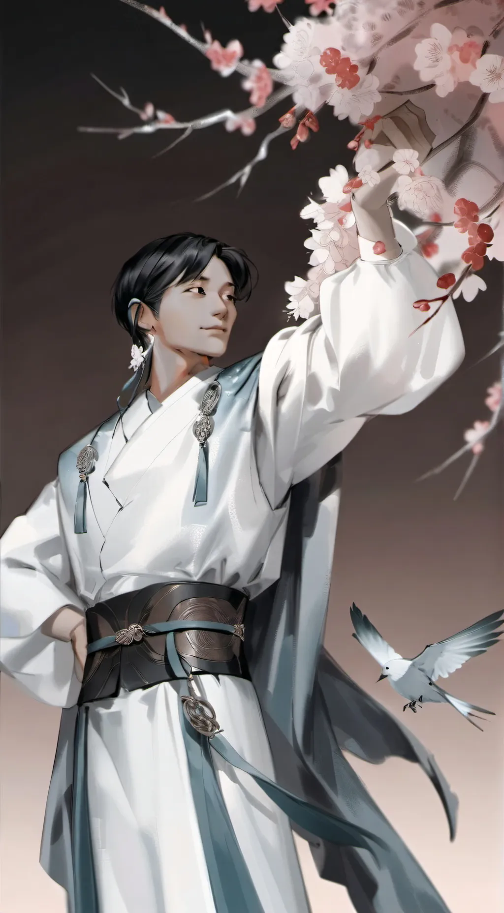 ai character: 5 cowok 1 cewek  background