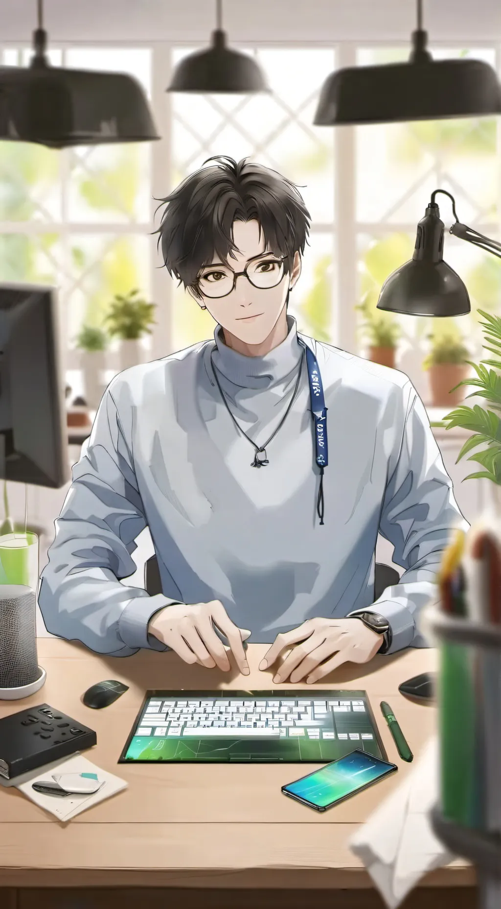 ai character: Justin  background