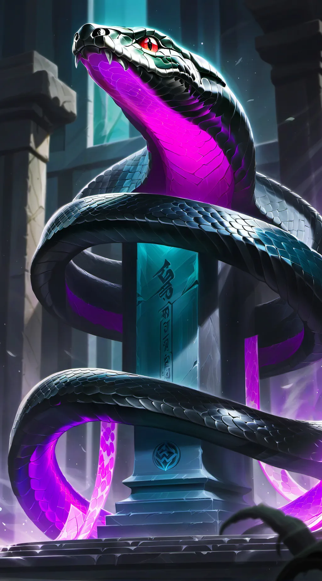 ai character: Radioactive snake background