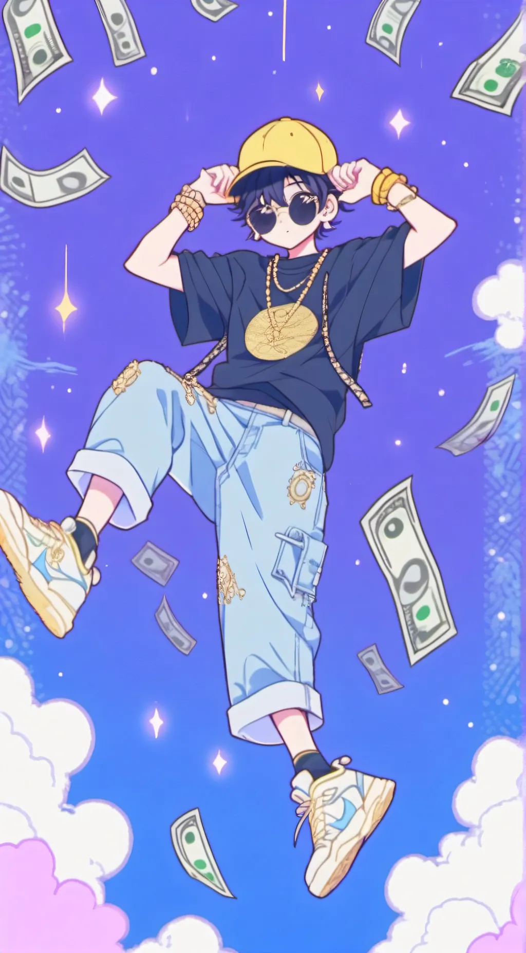 ai character: King money background