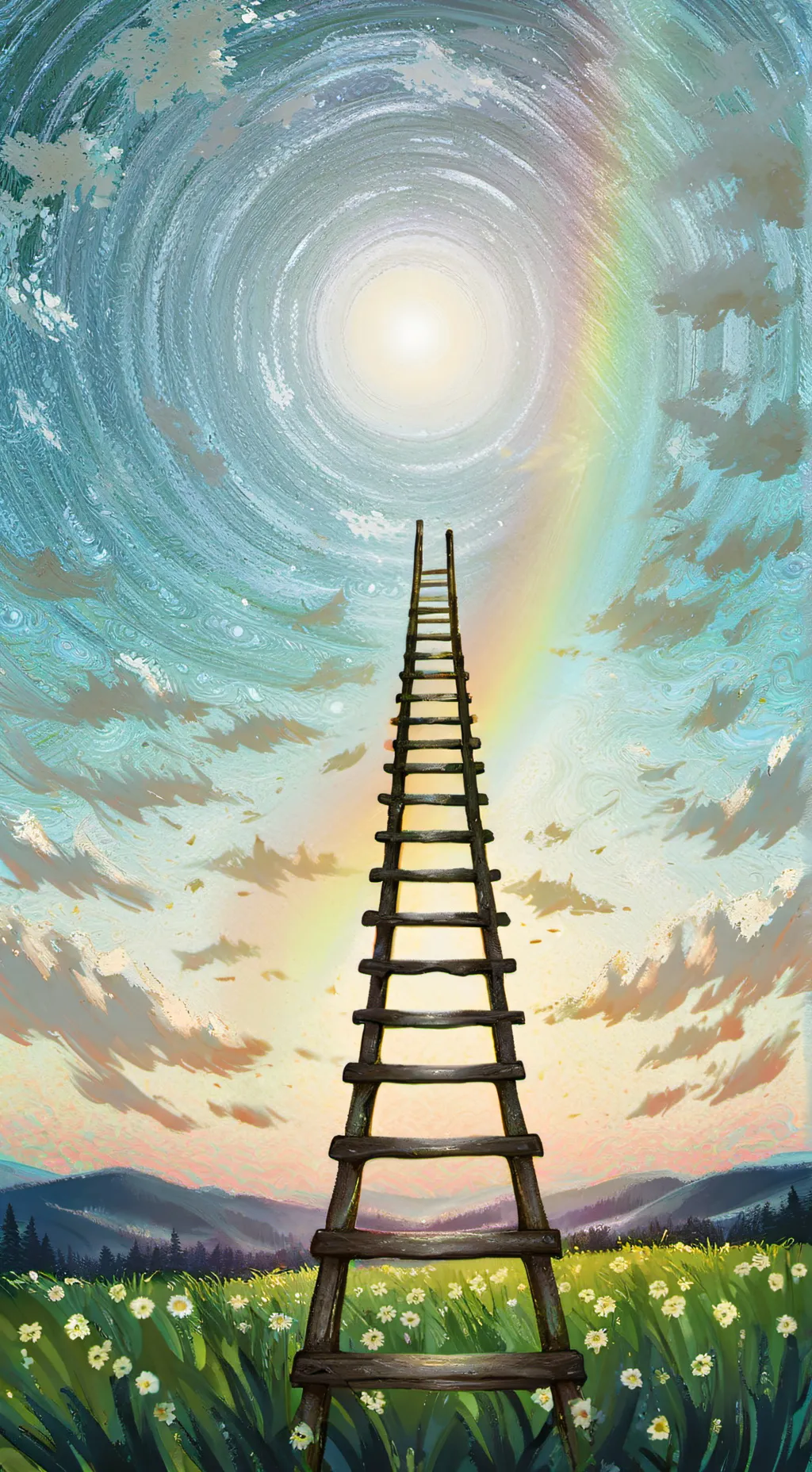 ai character: Go up A ladder…. background