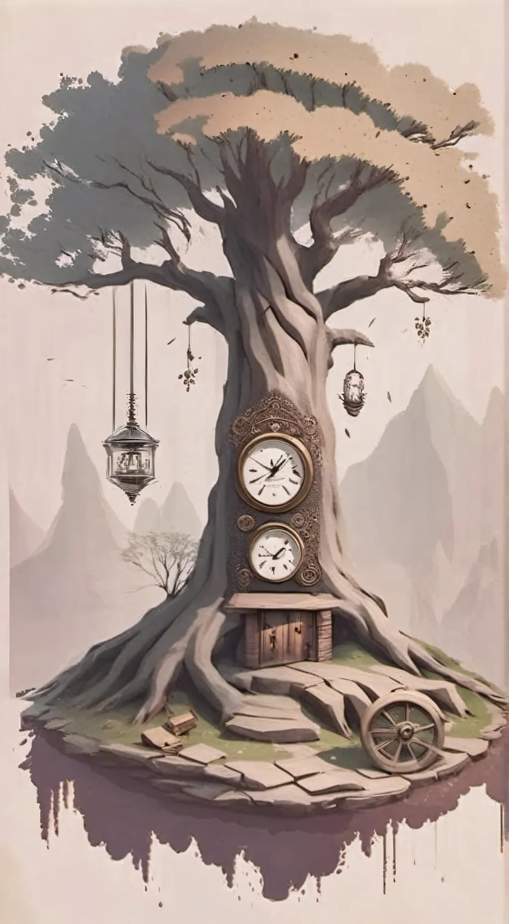 ai character: Vintage story background