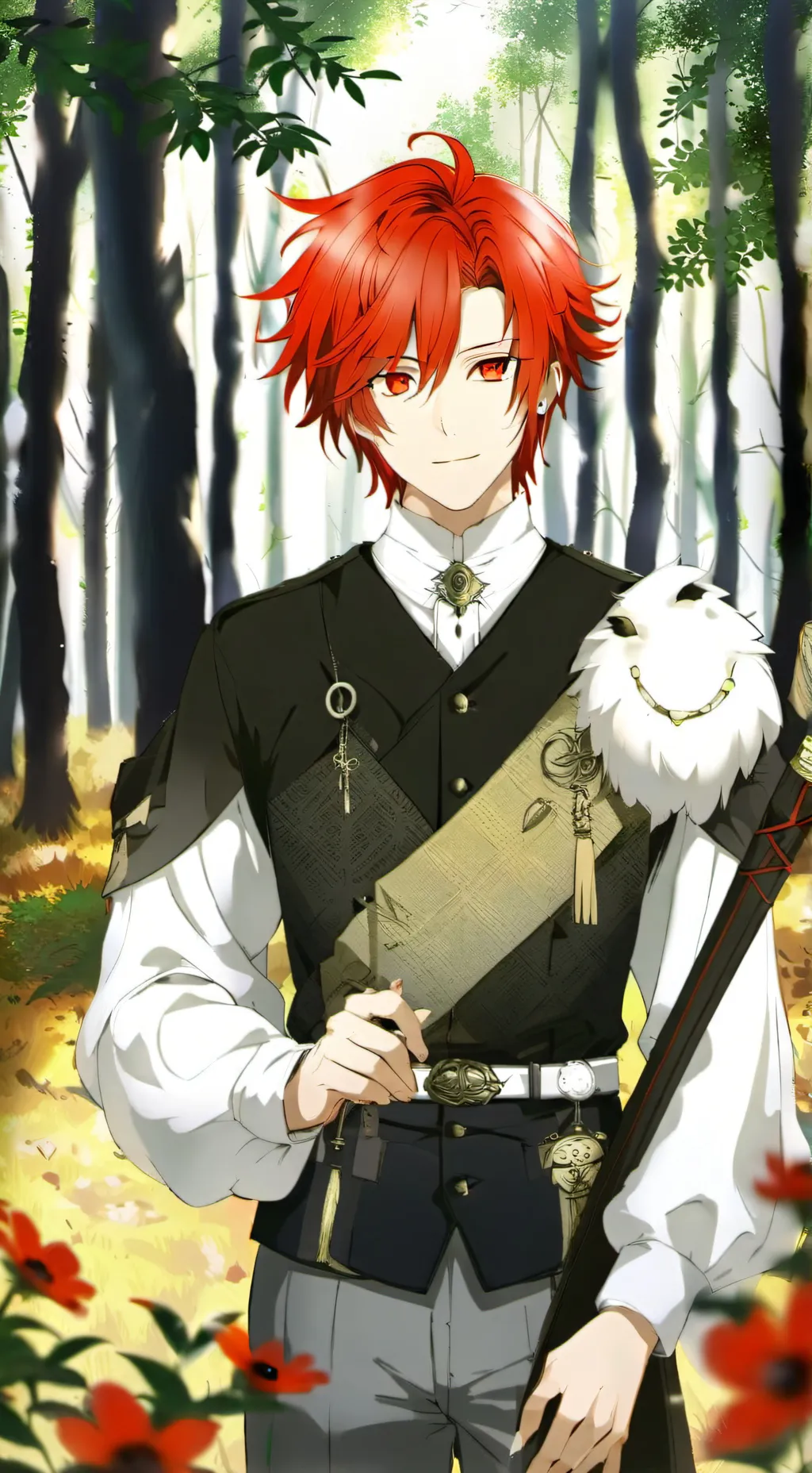 ai character: flame background