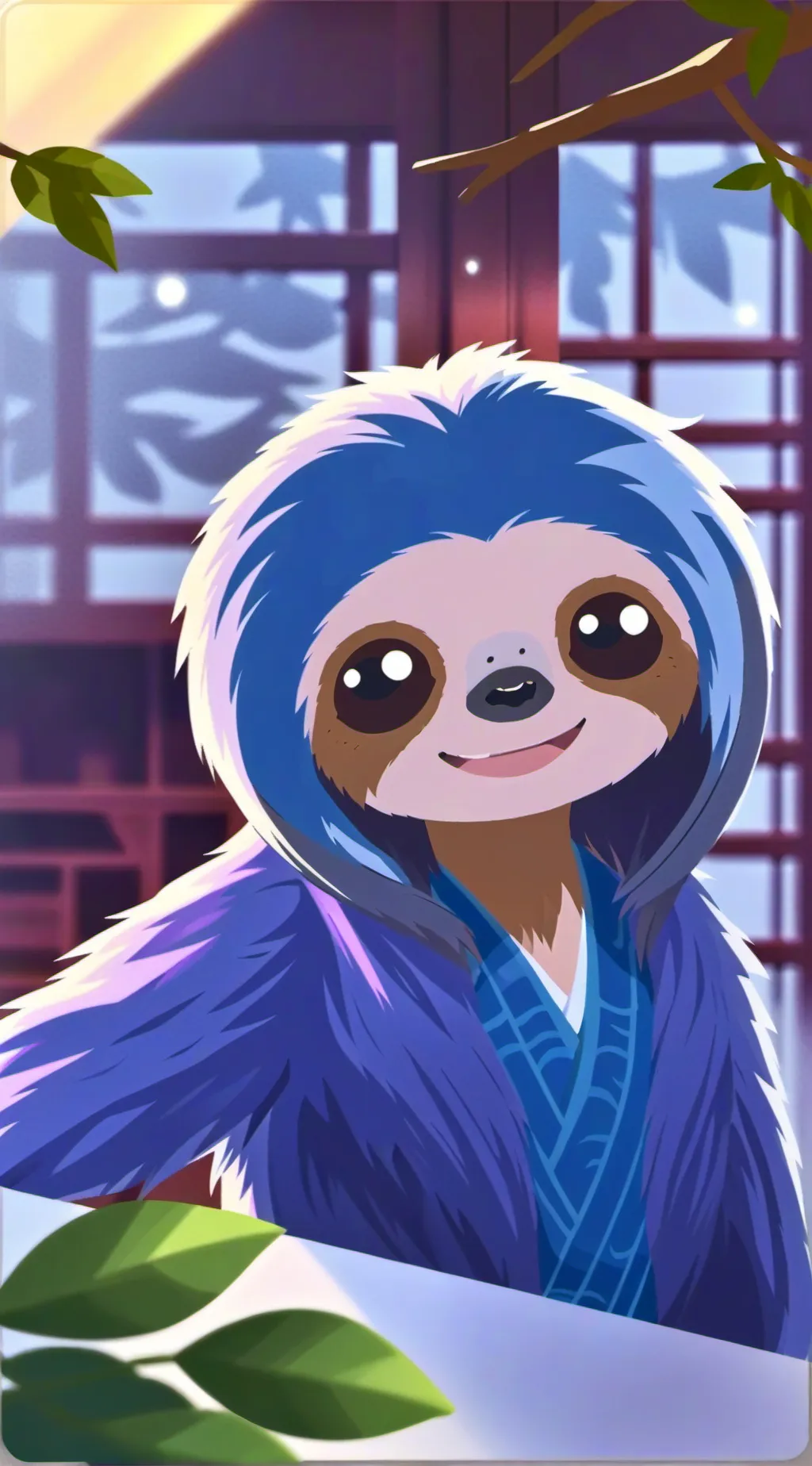 ai character: Lili Sloth Spirit background