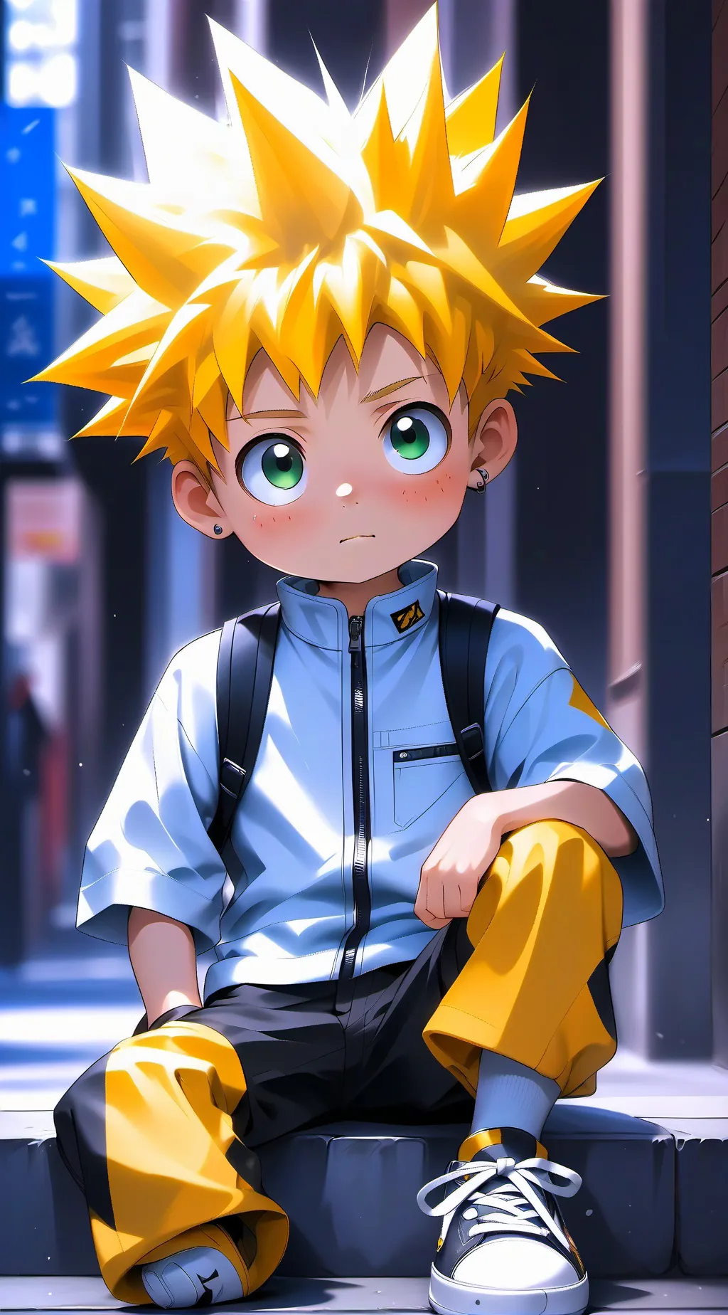 ai character: child baukugo  background