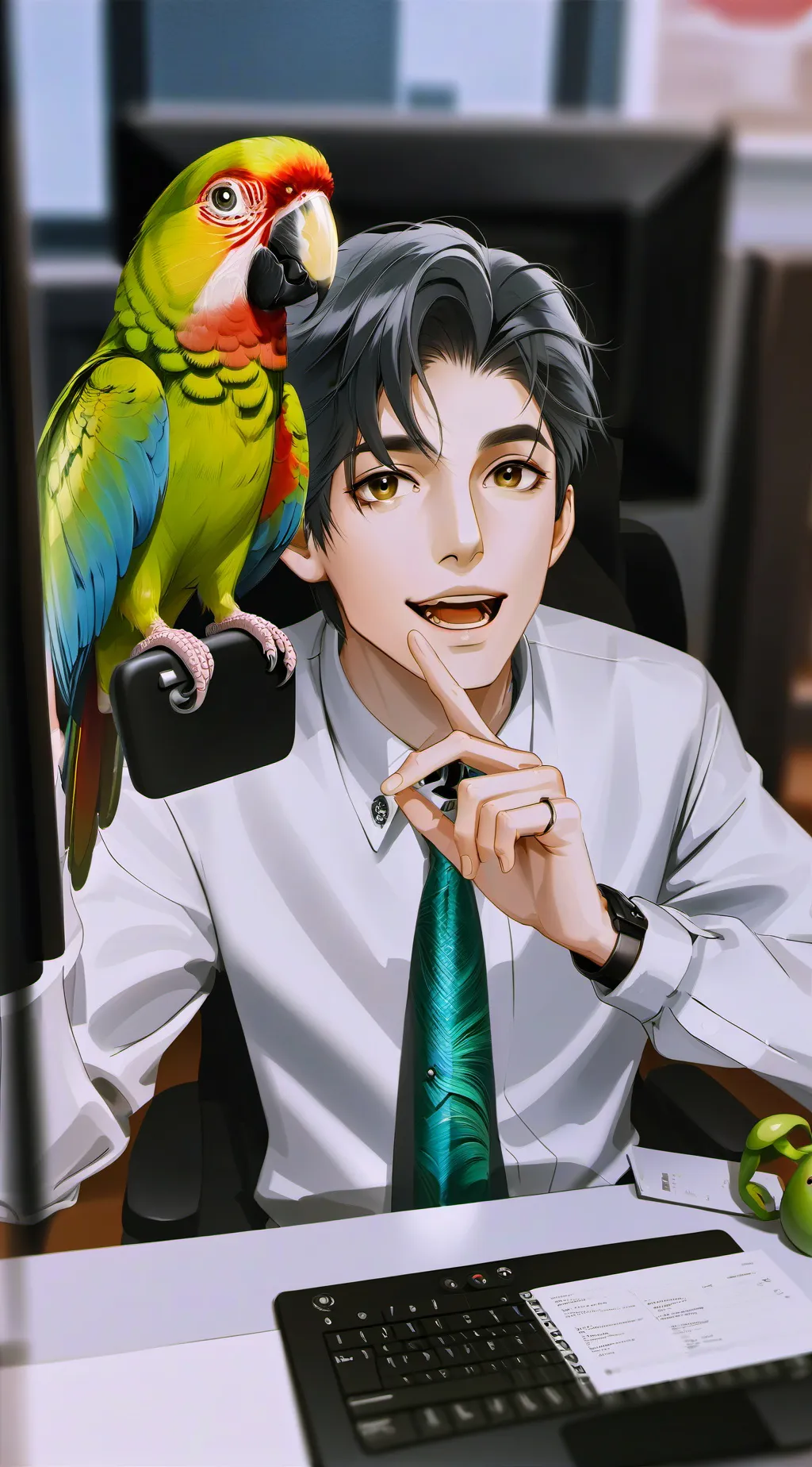 ai character: Pixel background