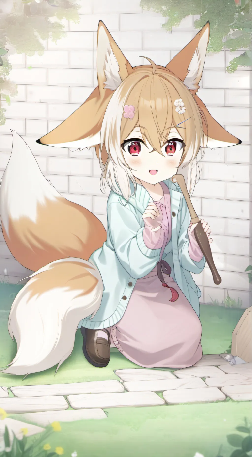 ai character: Digging Red Spirit background