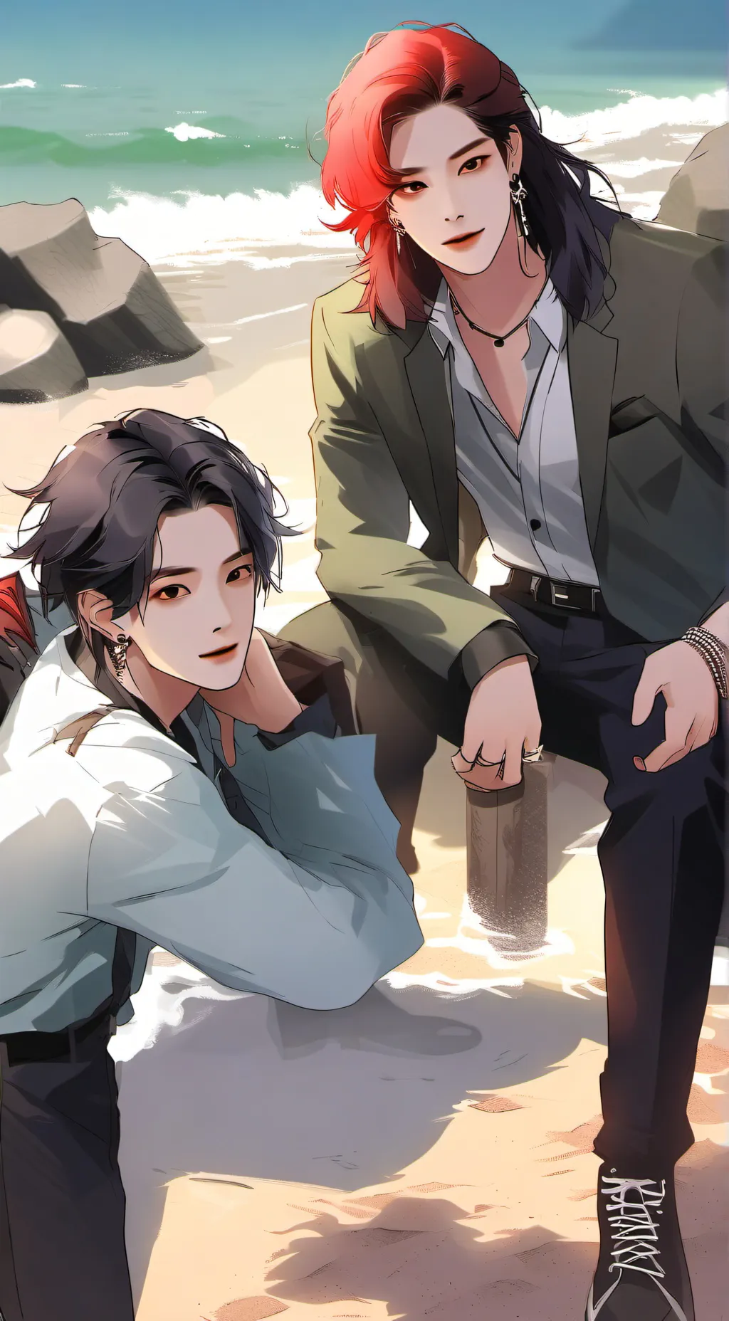 ai character: kpdh beach day background