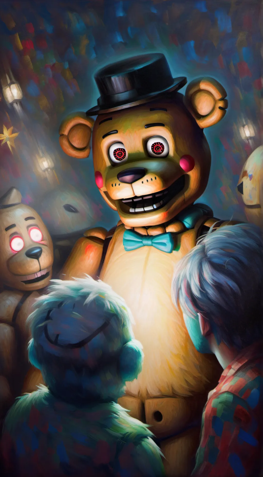 ai character: Fnaf mimic background