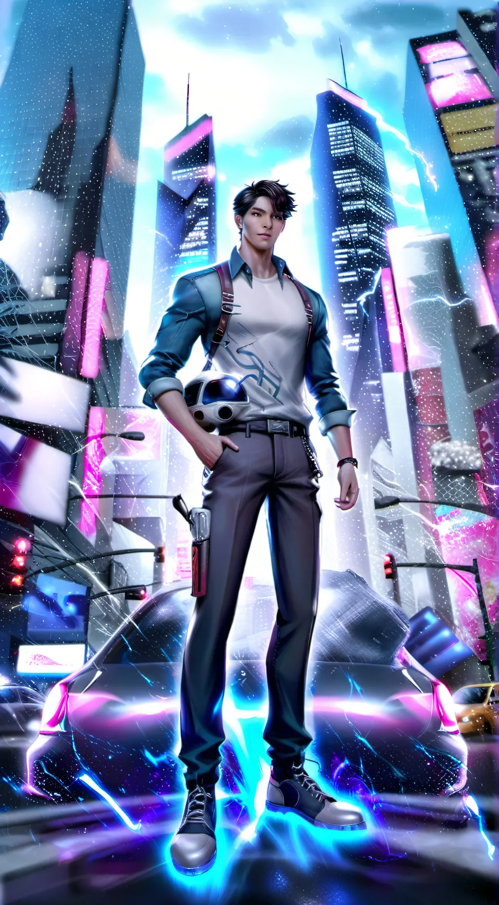 ai character: K pop demon hunter background