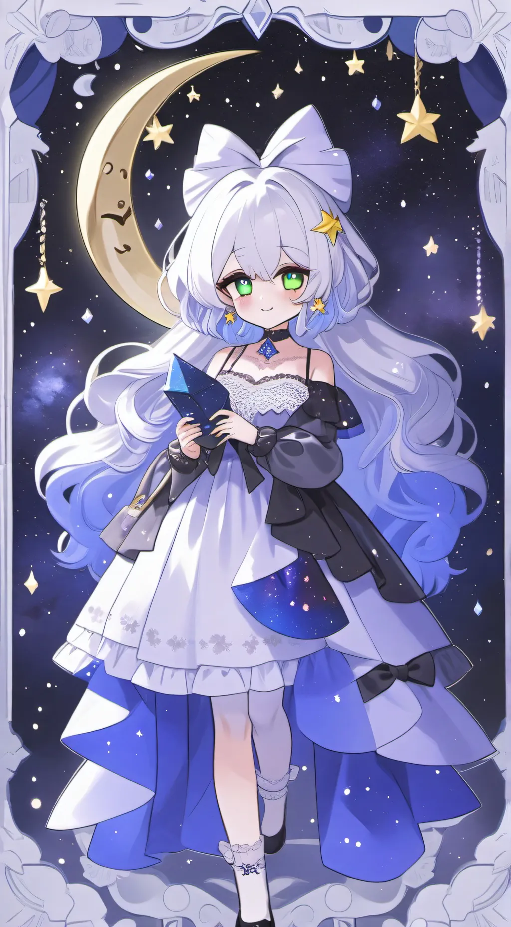 ai character: goddess violet background