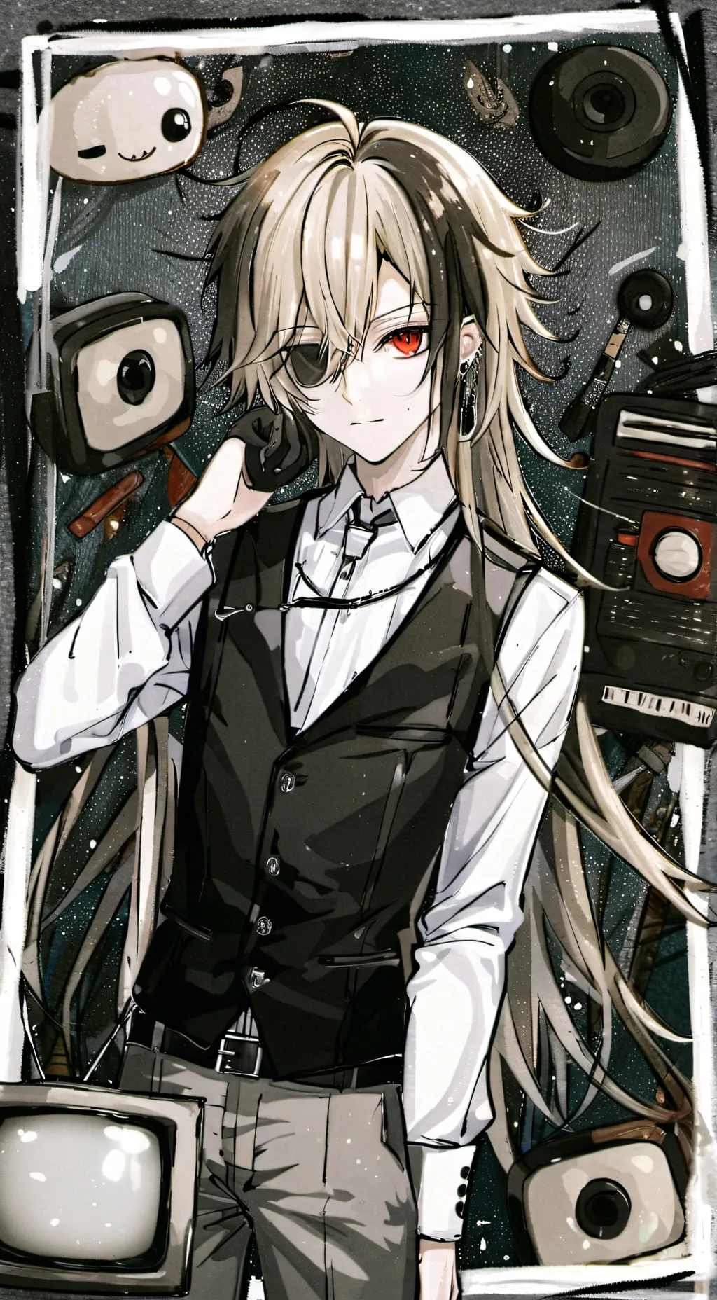 ai character: femboy tv man background