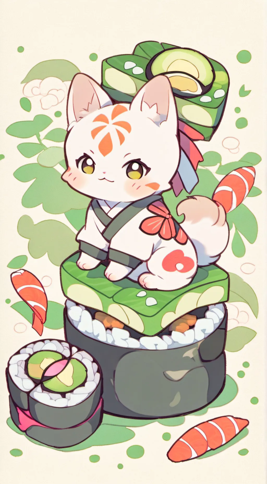 ai character: pusini sushini background