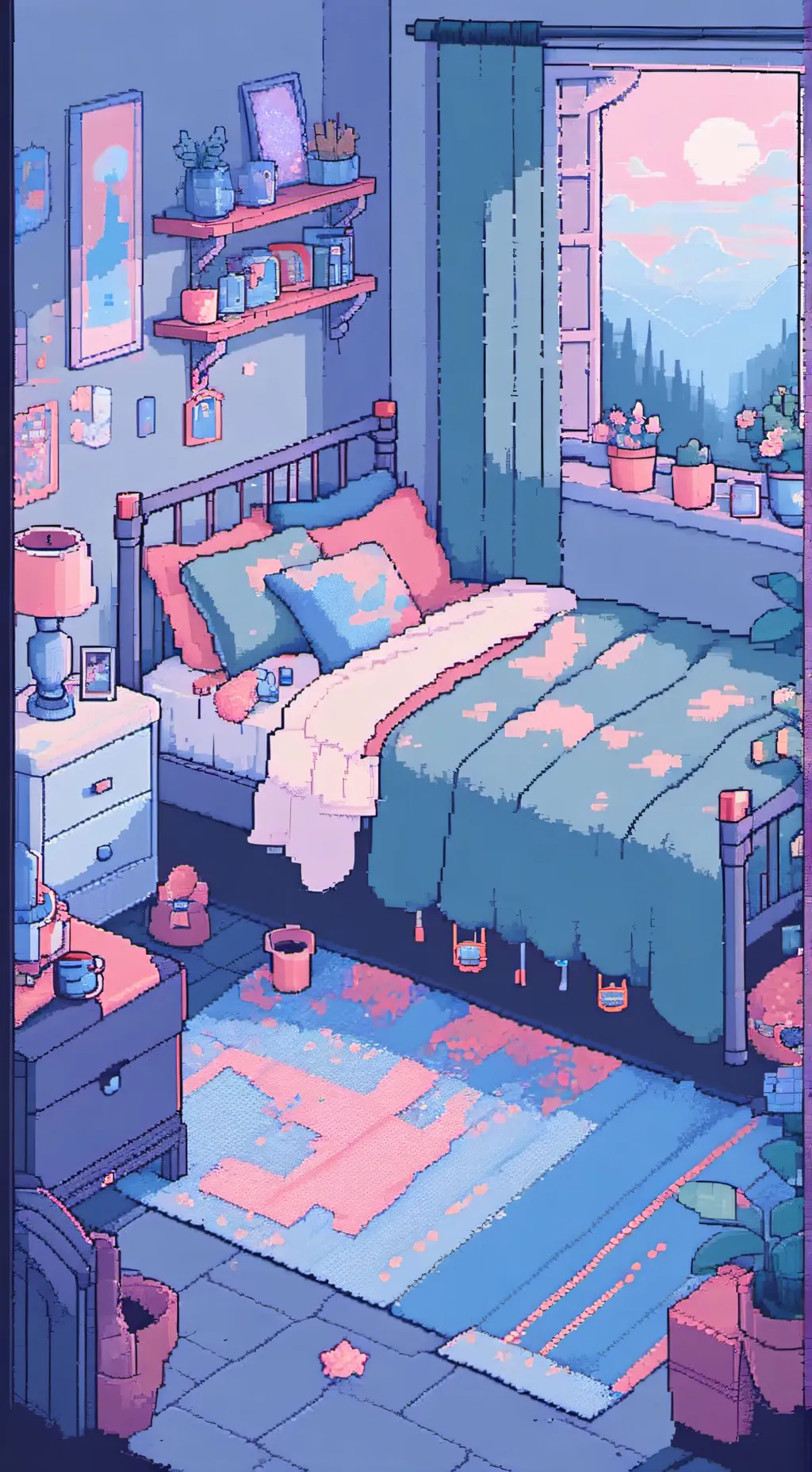 ai character: Kny sleepover background