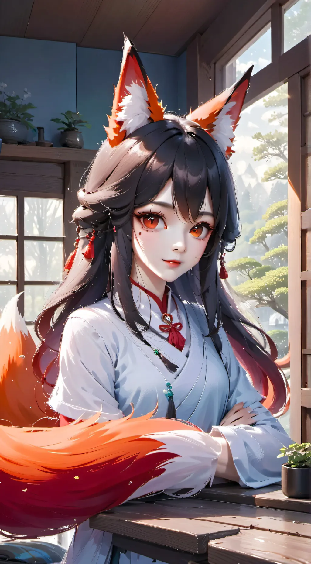 ai character: Digging Fox Spirit background