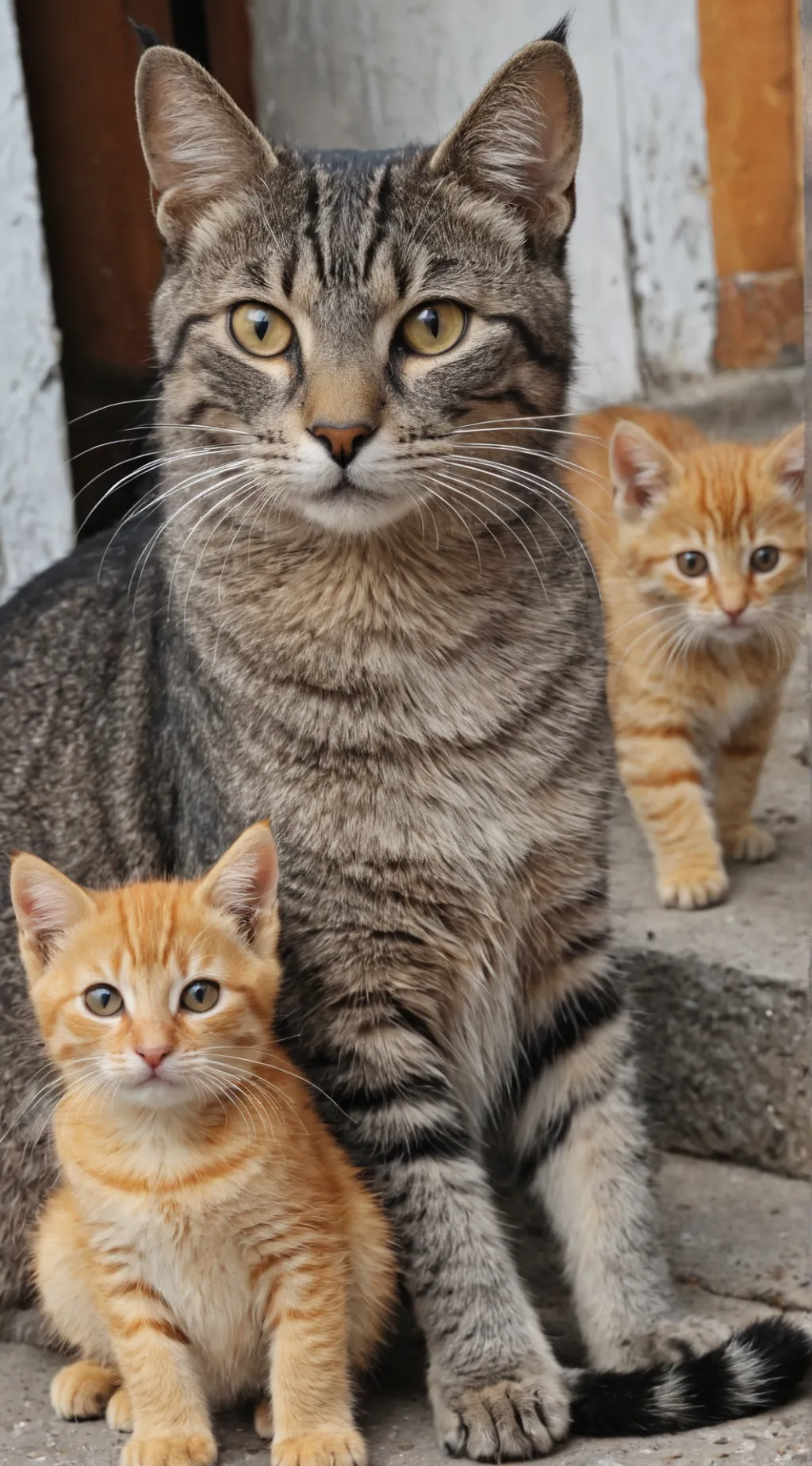 ai character: Mamá gato  background