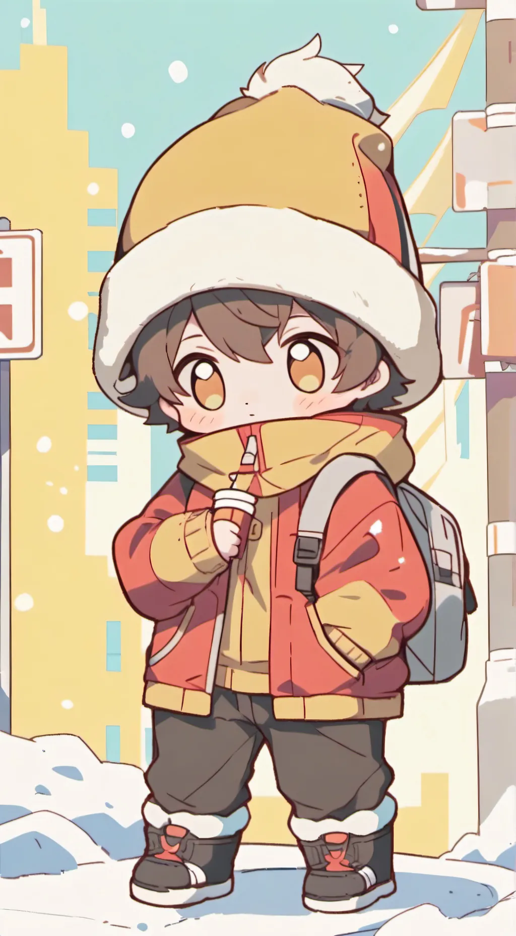 ai character: Apple baby  background