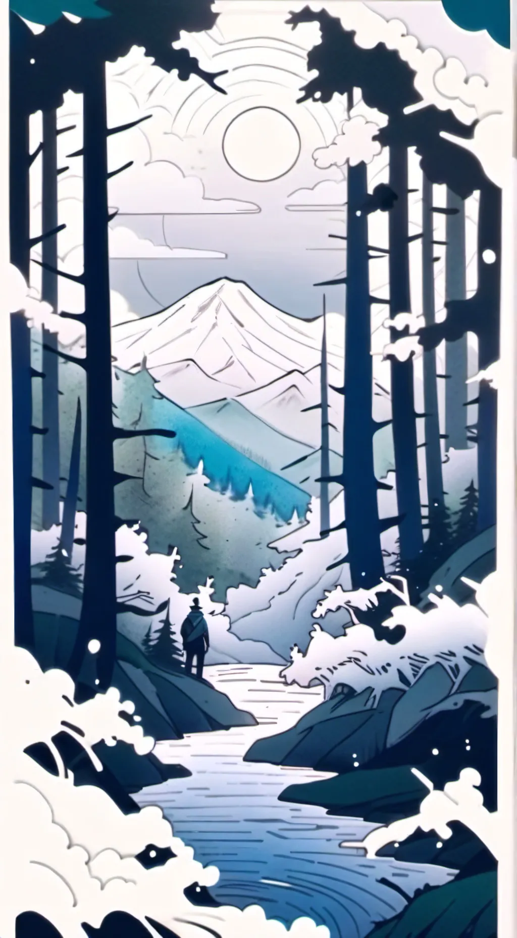 ai character: winter background