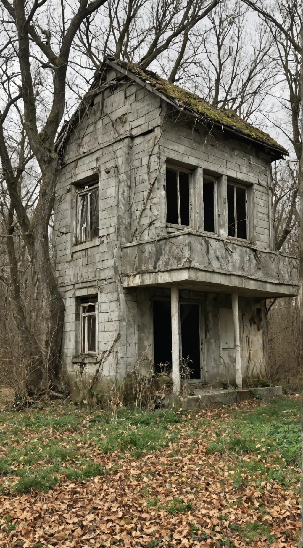 ai character: Abandoned house  background