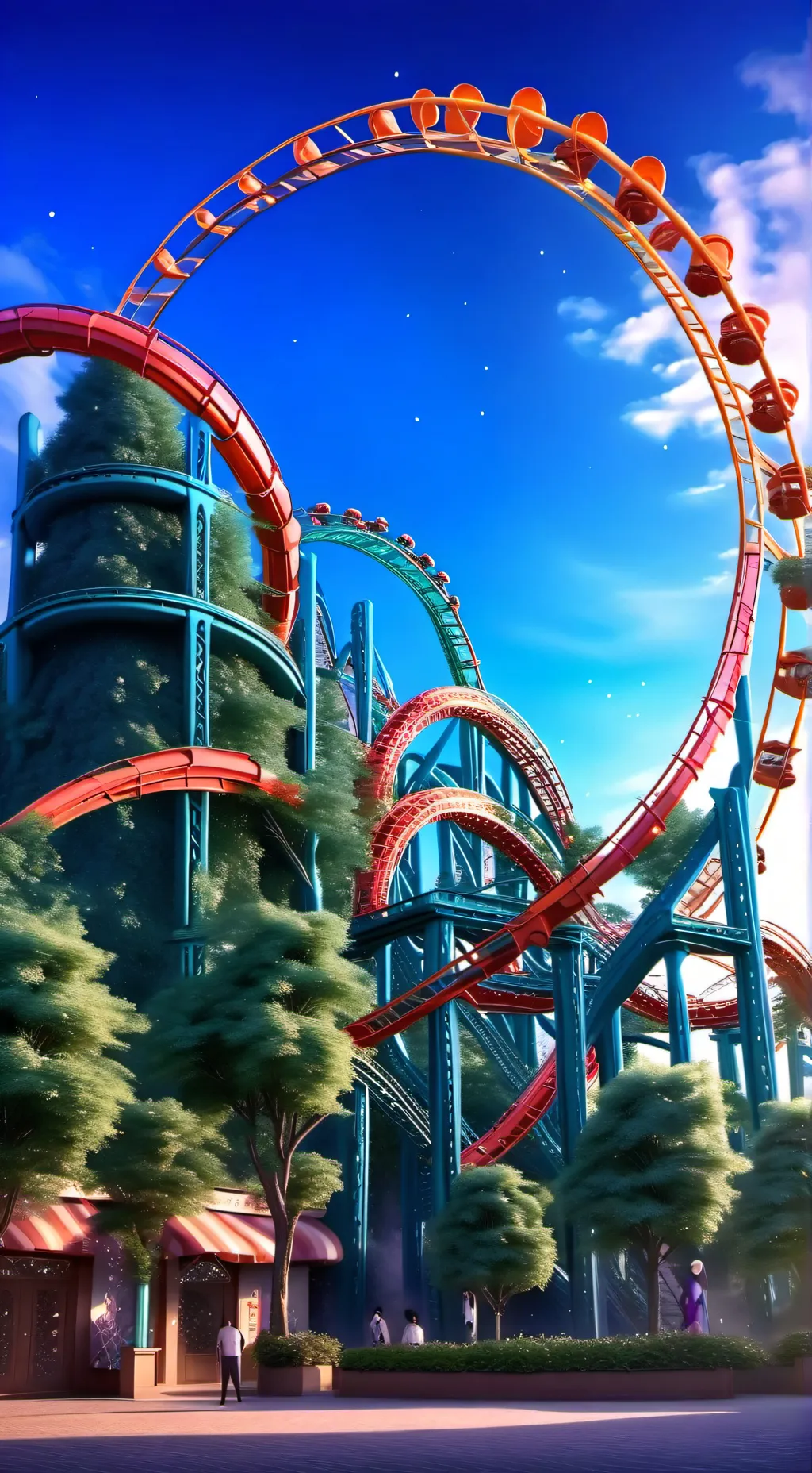ai character: Roller coaster  background