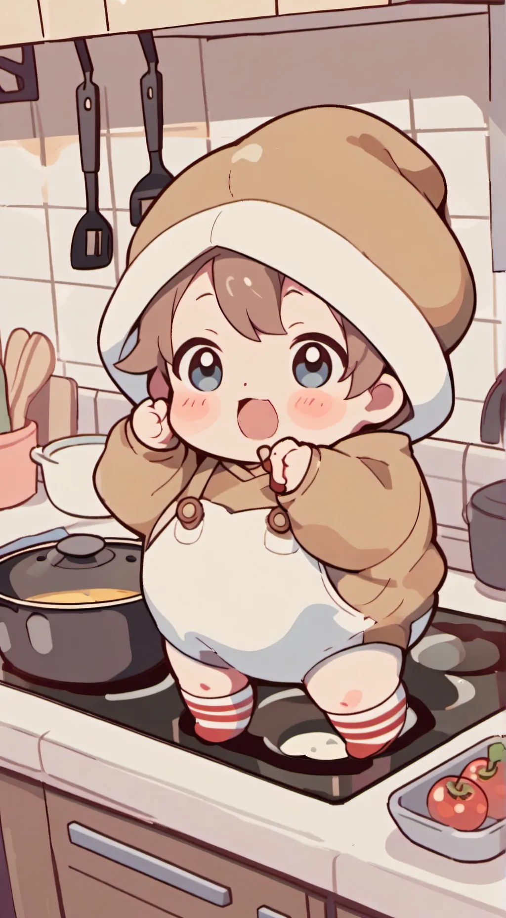 ai character: food baby background