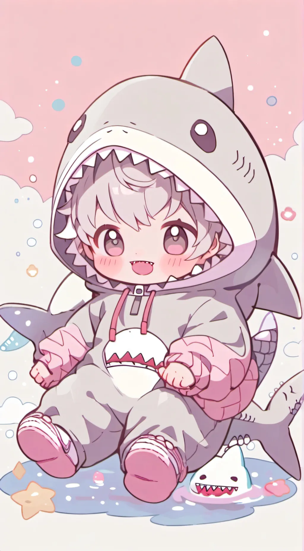 ai character: Shark baby background
