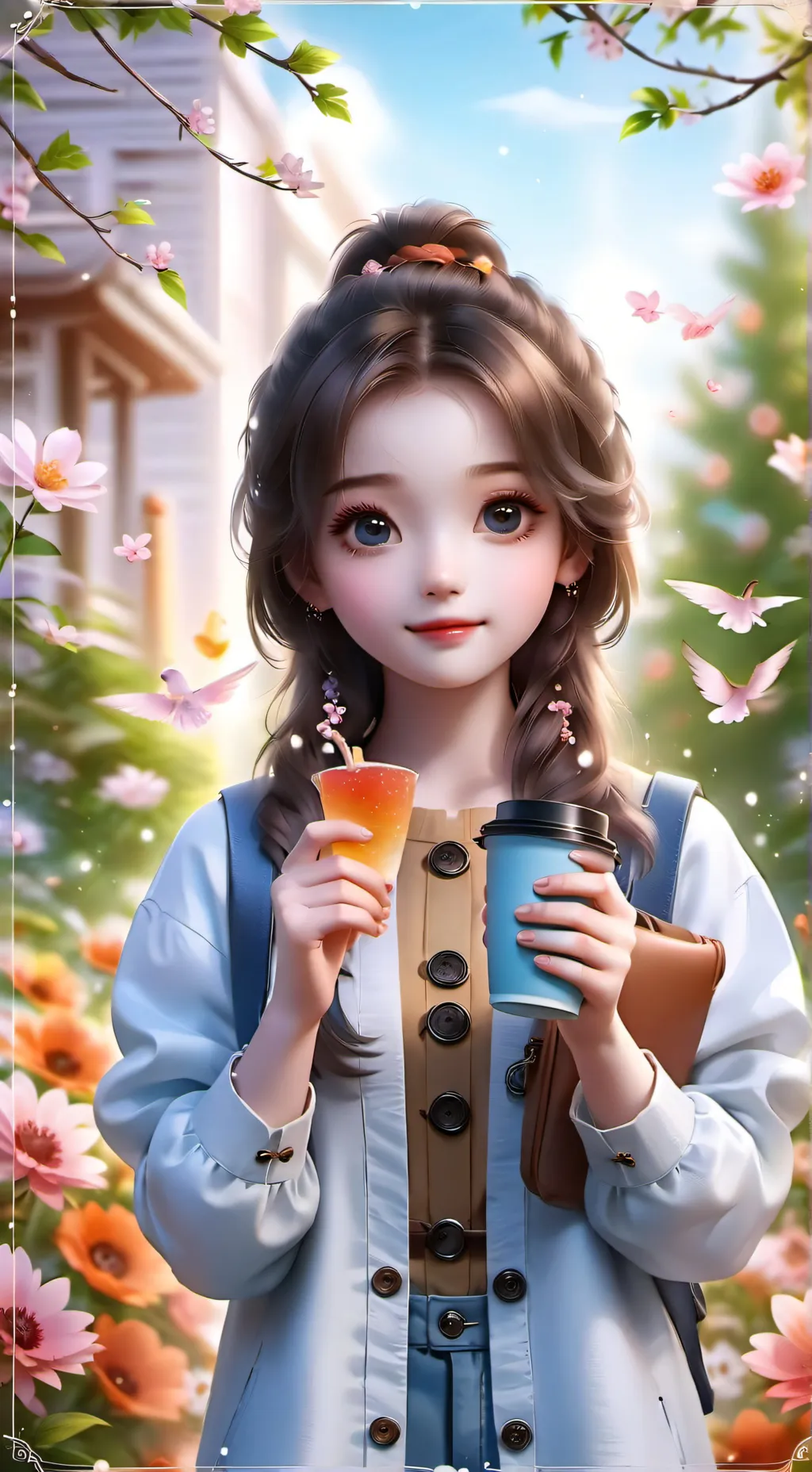 ai character: Amy kim mimi wood background