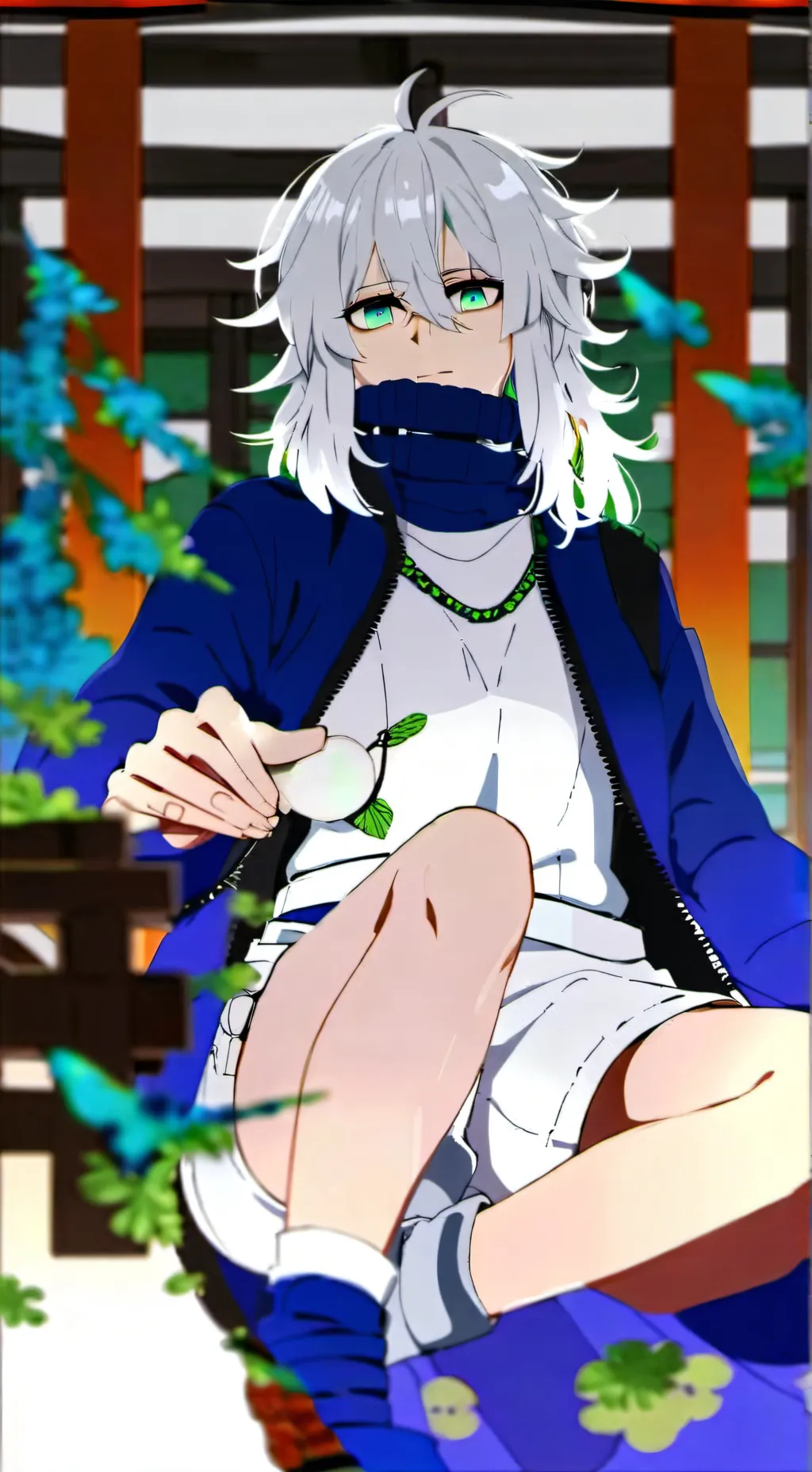 ai character: female gojo  background