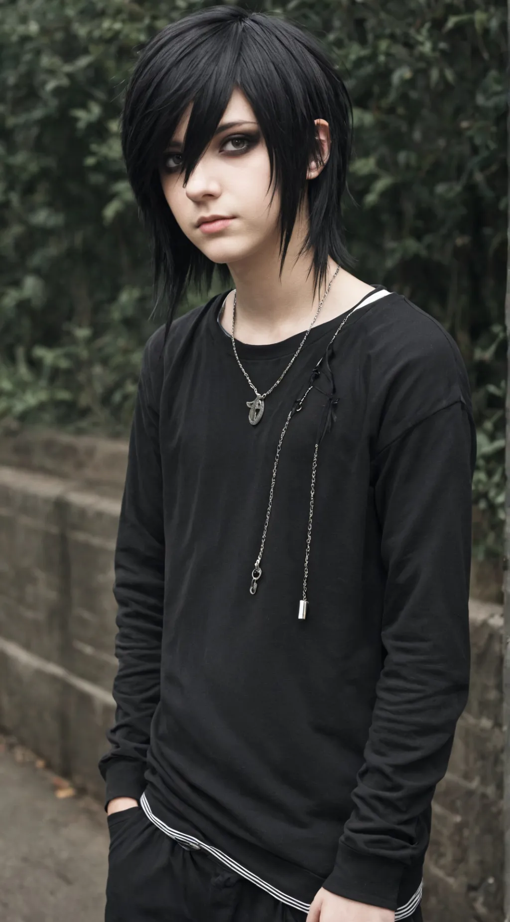 ai character: emo😈 background